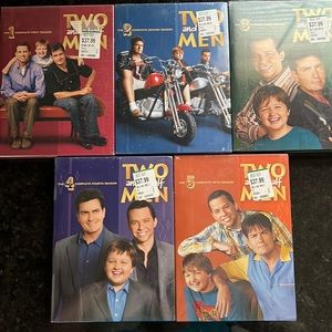 TWO AND A HALF MEN 5 UNOPENED complete DVD seasons bundle, EUC